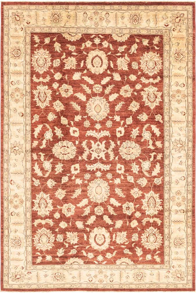 5' 11 x 8' 11 Hand Knotted Peshawar Ziegler Wool Rug