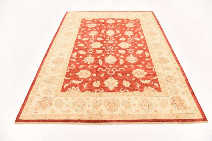 5' 9 x 7' 10 Hand Knotted Peshawar Ziegler Rug