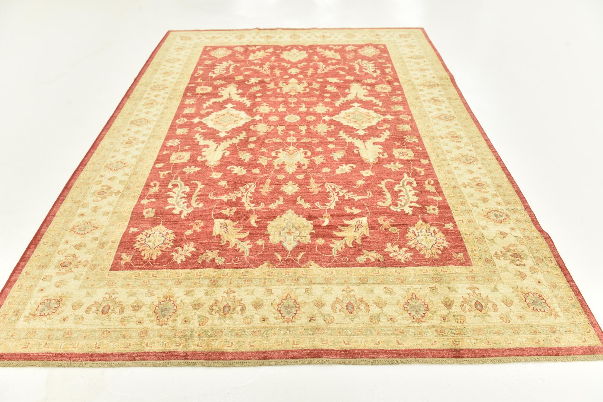 6' 8 x 9' 1 Hand Knotted Peshawar Ziegler Rug