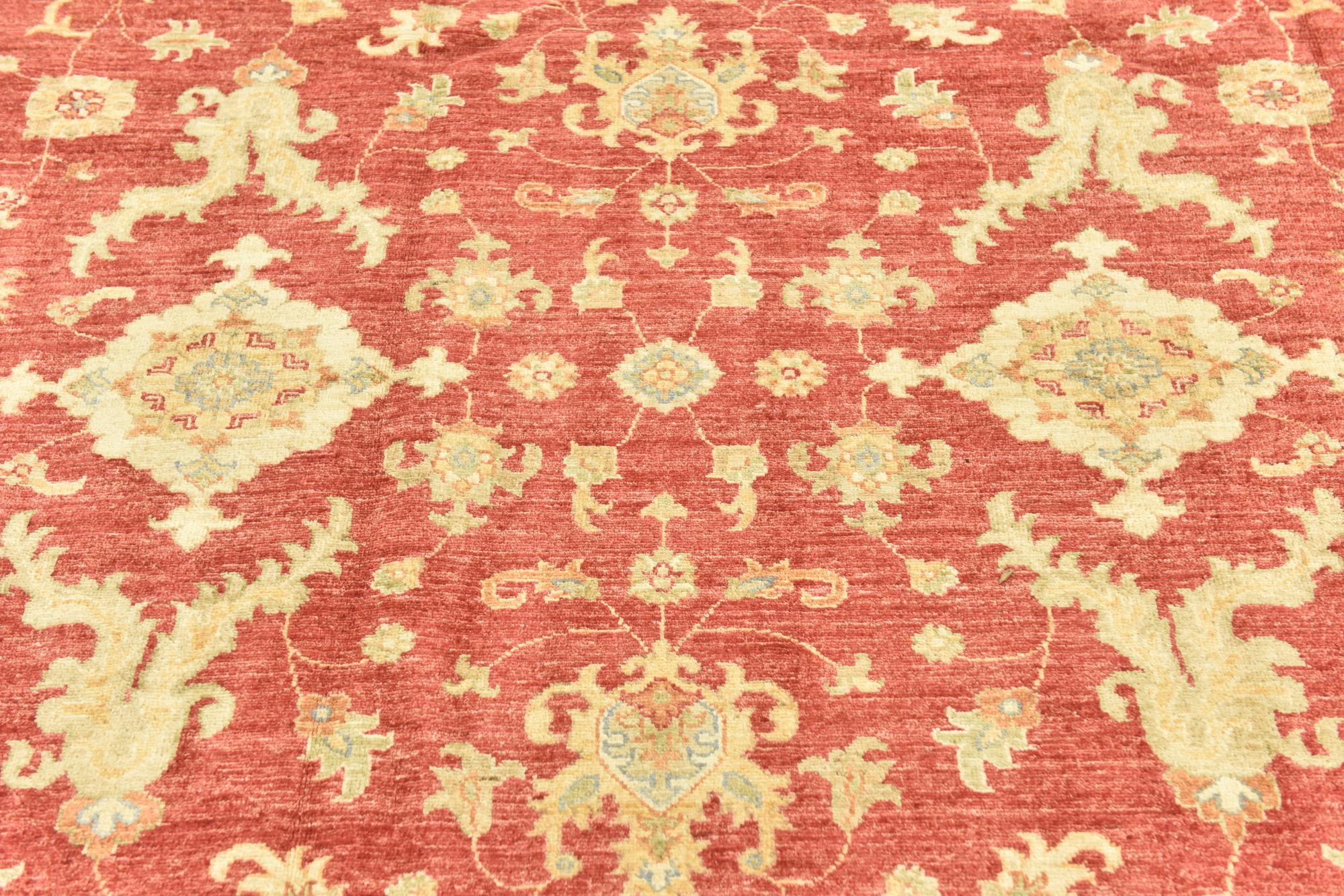6' 8 x 9' 1 Hand Knotted Peshawar Ziegler Rug
