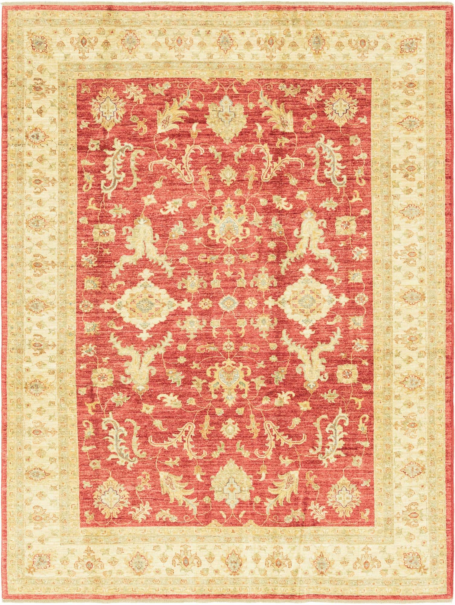 6' 8 x 9' 1 Hand Knotted Peshawar Ziegler Rug