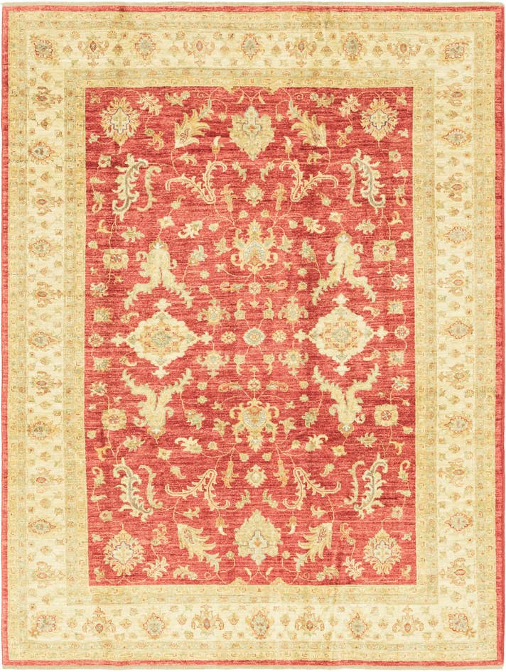 Detail image of 6' 8 x 9' 1 Hand Knotted Peshawar Ziegler Rug
