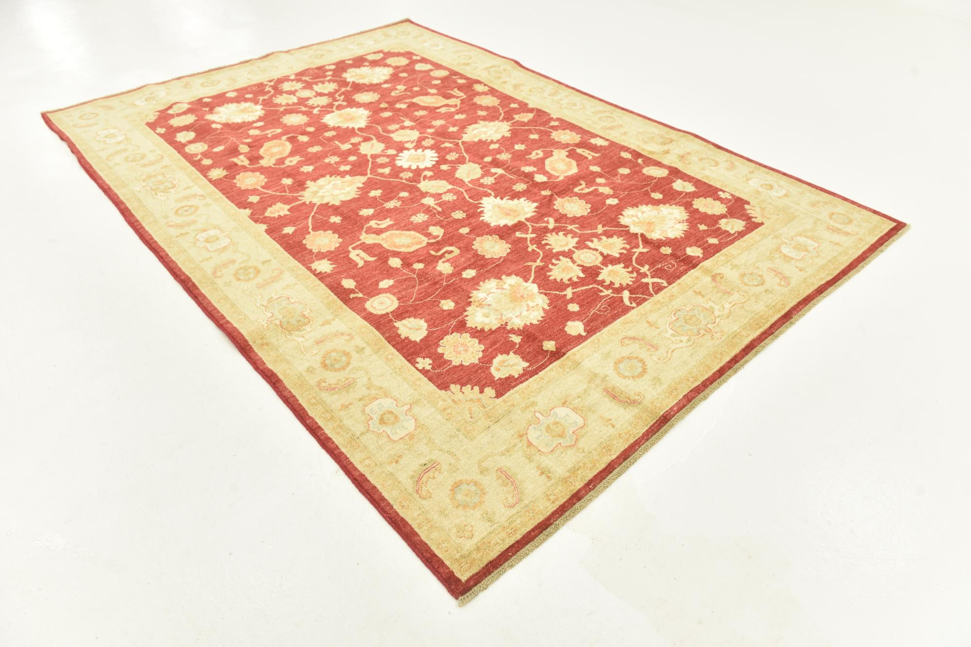 6' 7 x 9' 7 Hand Knotted Peshawar Ziegler Rug