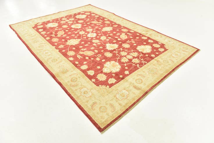 Detail image of 6' 7 x 9' 7 Hand Knotted Peshawar Ziegler Rug