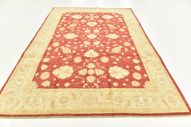 Detail image of 6' 7 x 9' 7 Hand Knotted Peshawar Ziegler Rug