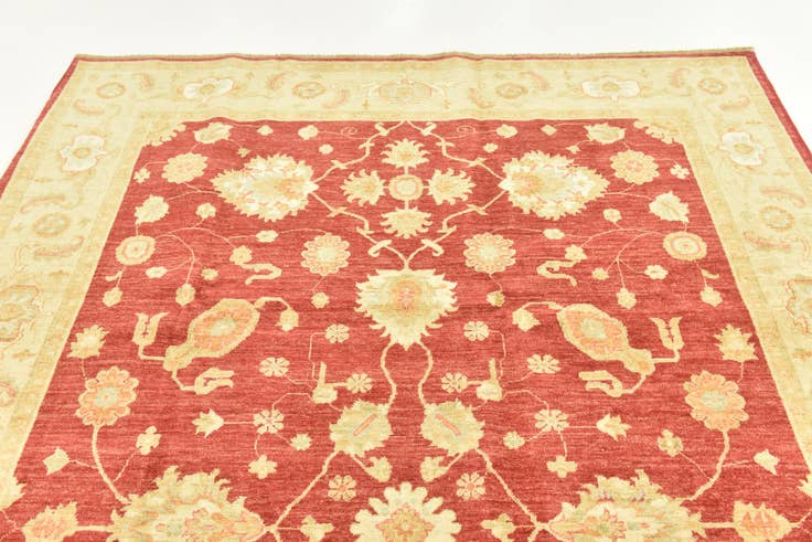 Detail image of 6' 7 x 9' 7 Hand Knotted Peshawar Ziegler Rug