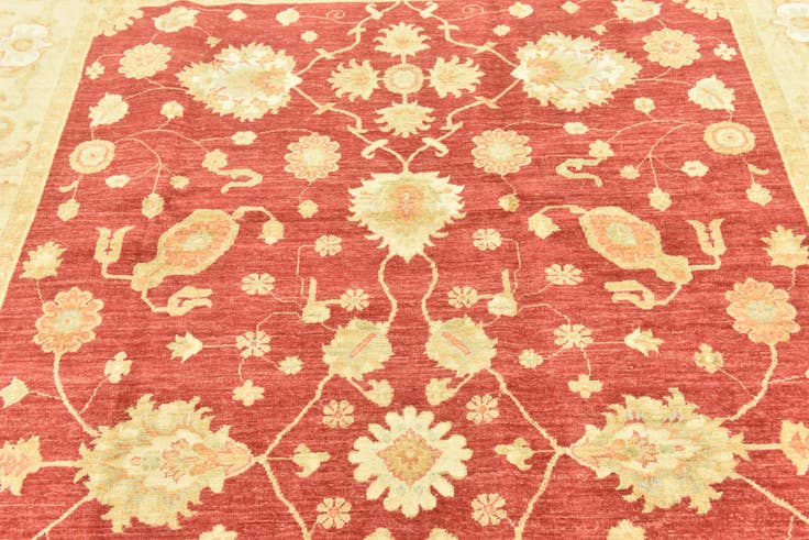 Detail image of 6' 7 x 9' 7 Hand Knotted Peshawar Ziegler Rug