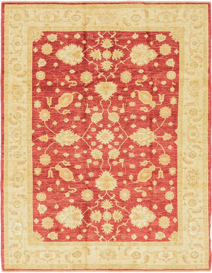 Detail image of 6' 7 x 9' 7 Hand Knotted Peshawar Ziegler Rug