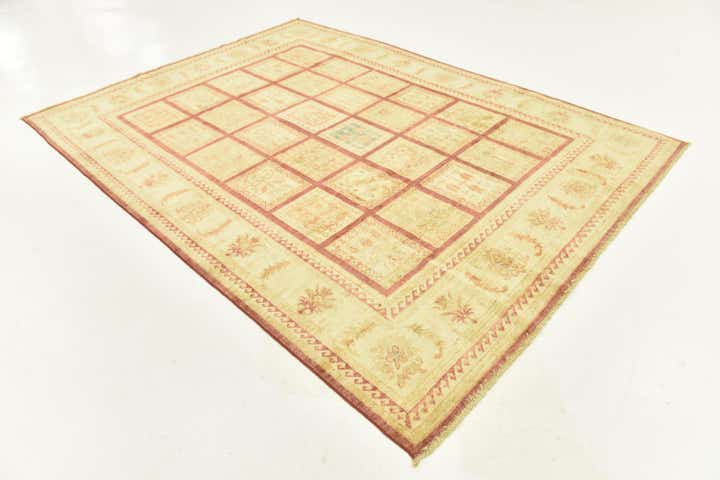 6' 9 x 9' 3 Hand Knotted Peshawar Ziegler Rug