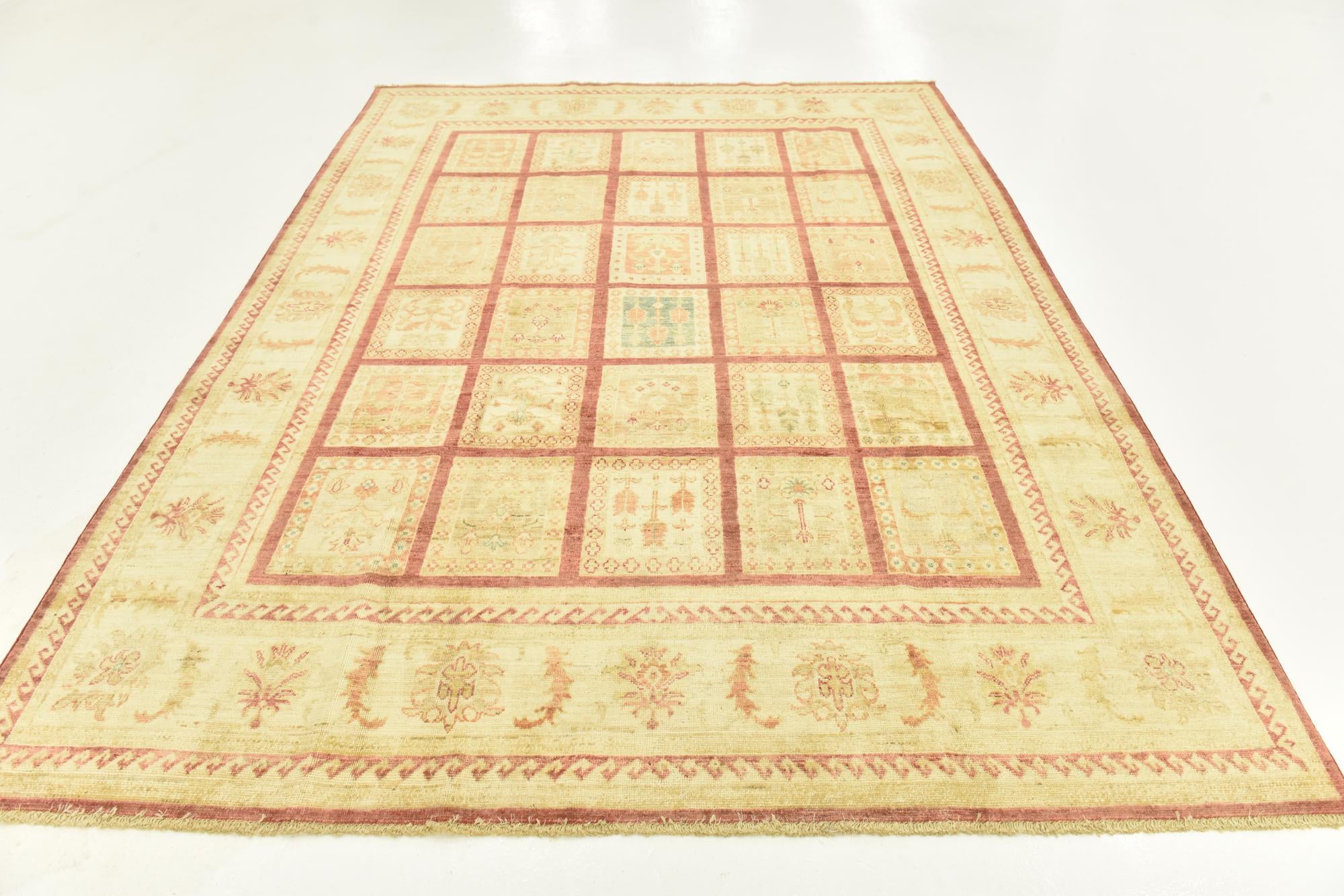 6' 9 x 9' 3 Hand Knotted Peshawar Ziegler Rug