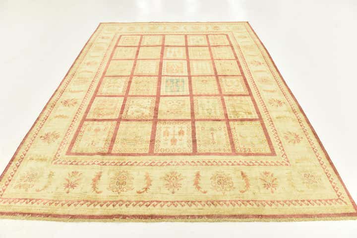 6' 9 x 9' 3 Hand Knotted Peshawar Ziegler Rug