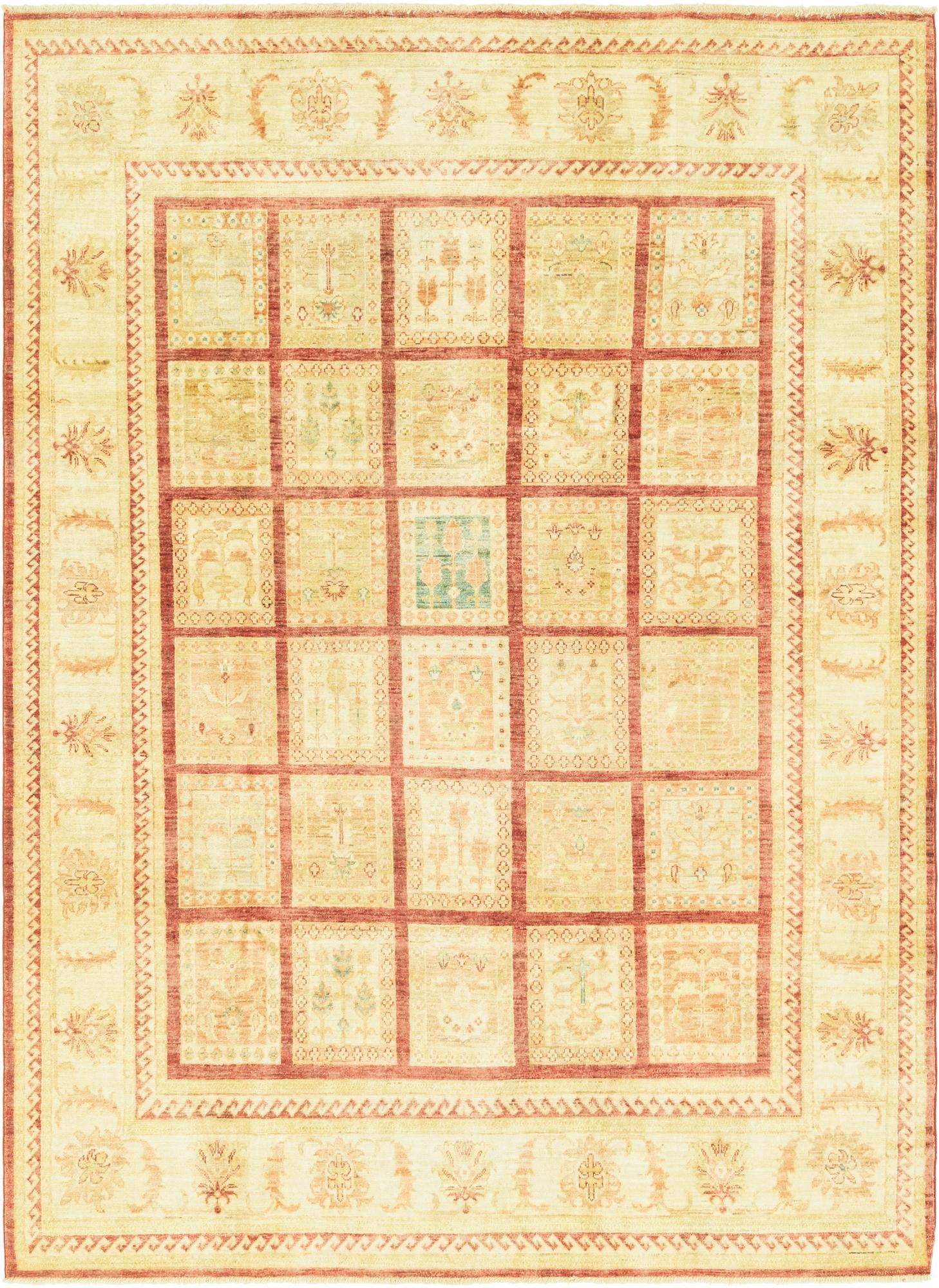 6' 9 x 9' 3 Hand Knotted Peshawar Ziegler Rug
