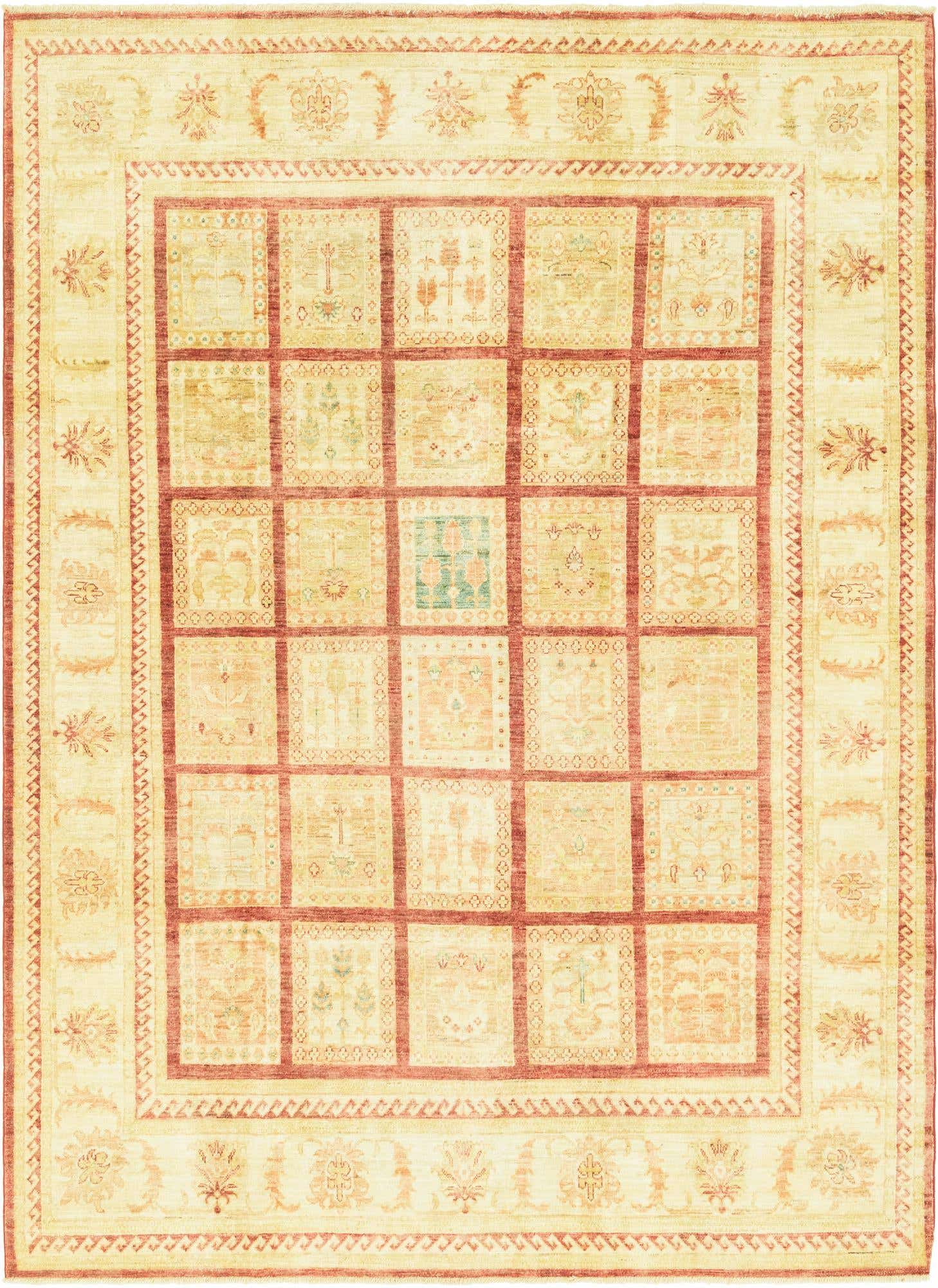 6' 9 x 9' 3 Hand Knotted Peshawar Ziegler Rug