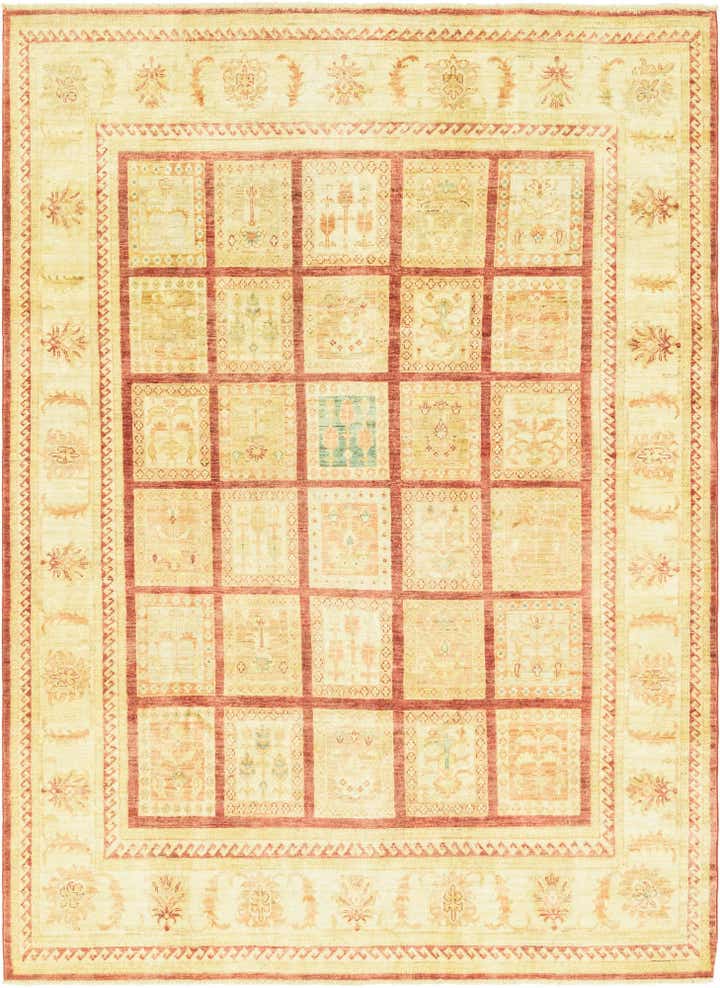 6' 9 x 9' 3 Hand Knotted Peshawar Ziegler Rug