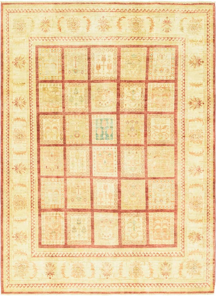 Detail image of 6' 9 x 9' 3 Hand Knotted Peshawar Ziegler Rug
