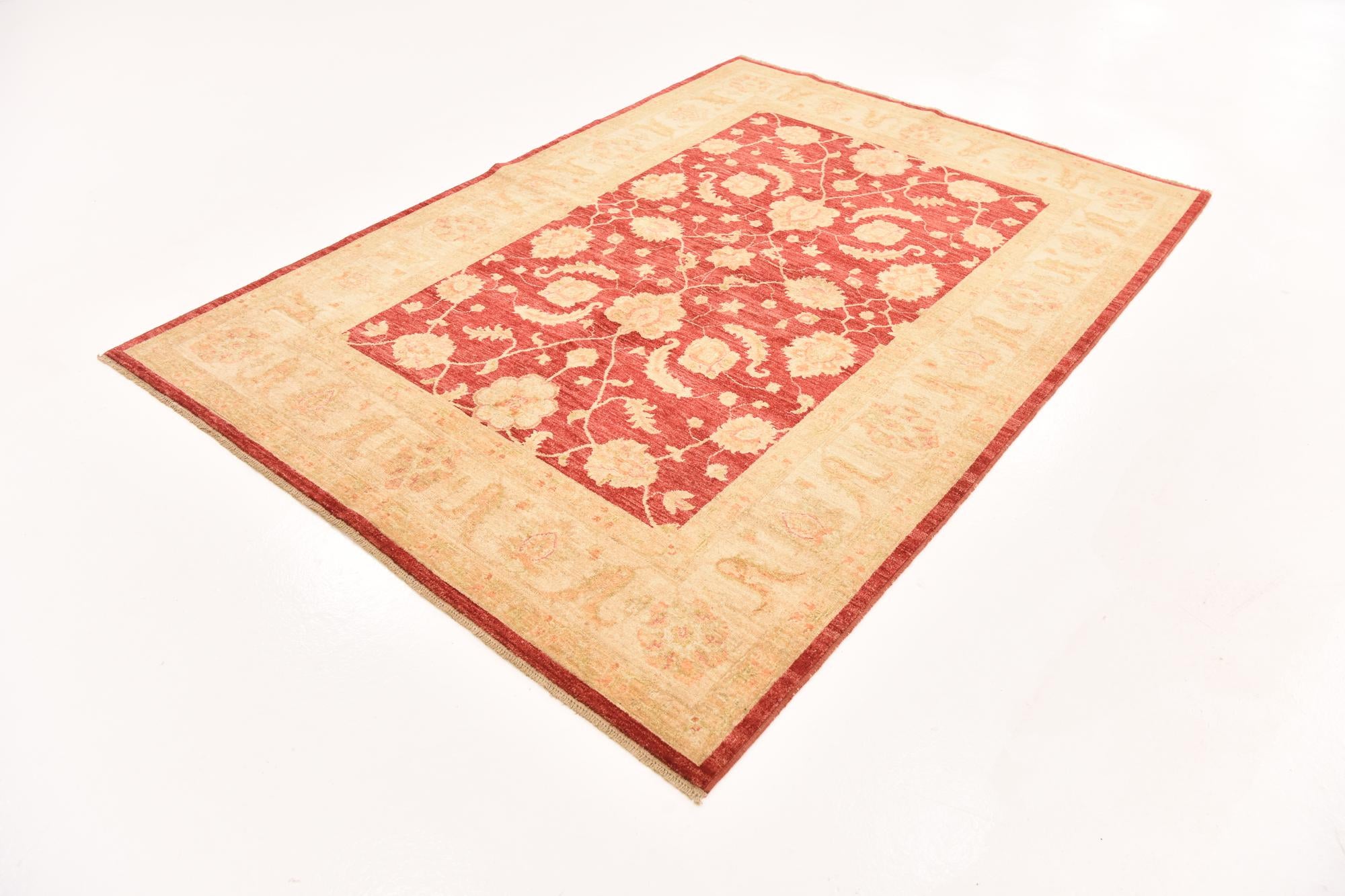 5' 7 x 7' 11 Hand Knotted Peshawar Ziegler Rug