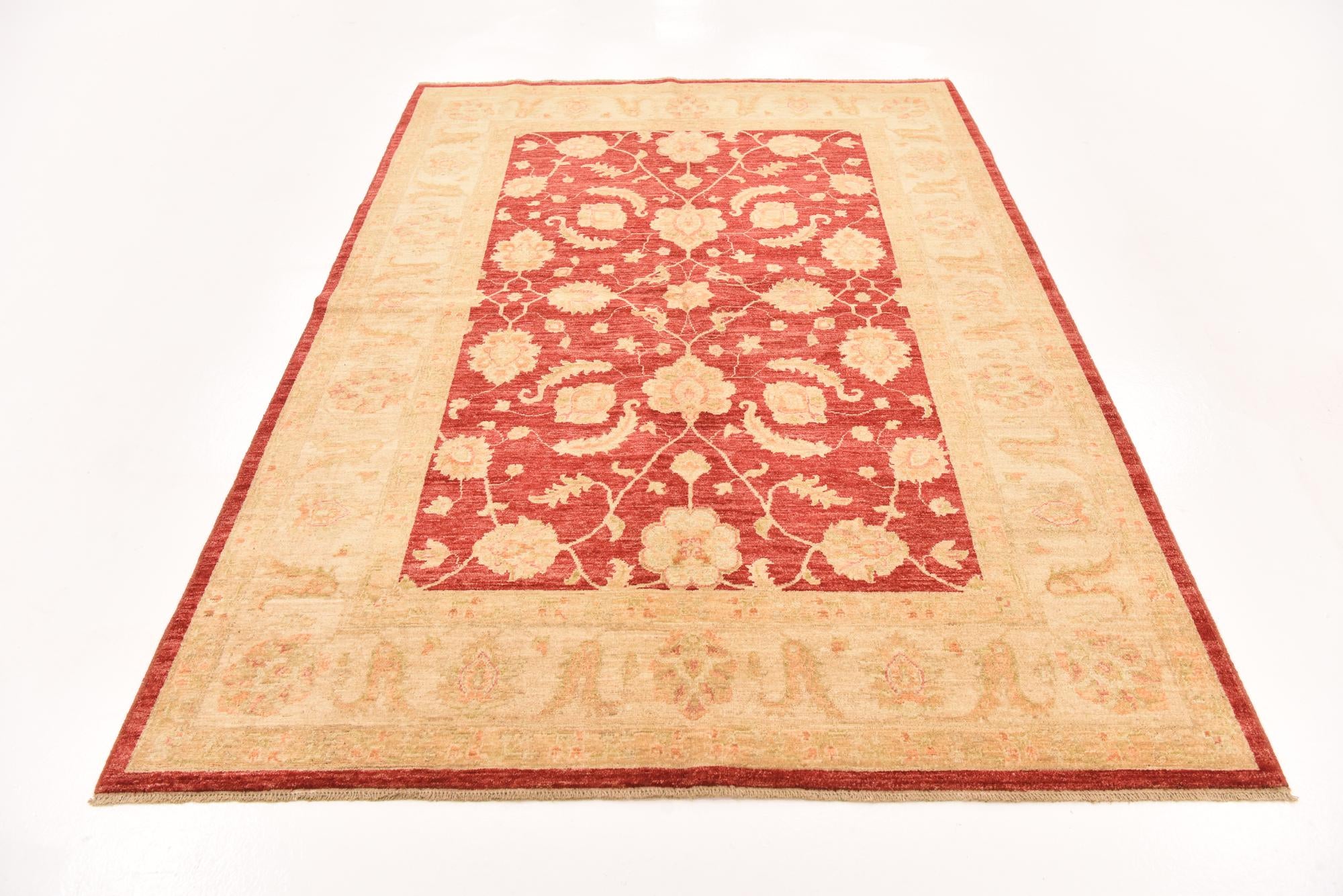 5' 7 x 7' 11 Hand Knotted Peshawar Ziegler Rug