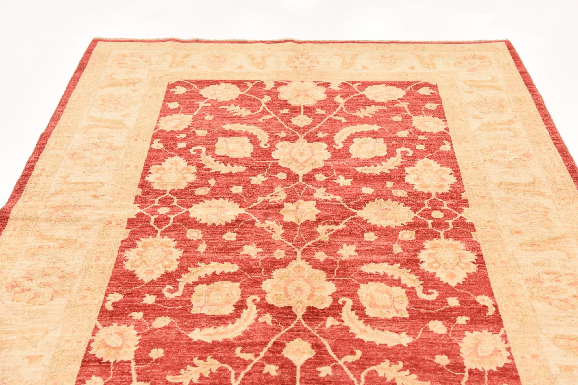 5' 7 x 7' 11 Hand Knotted Peshawar Ziegler Rug