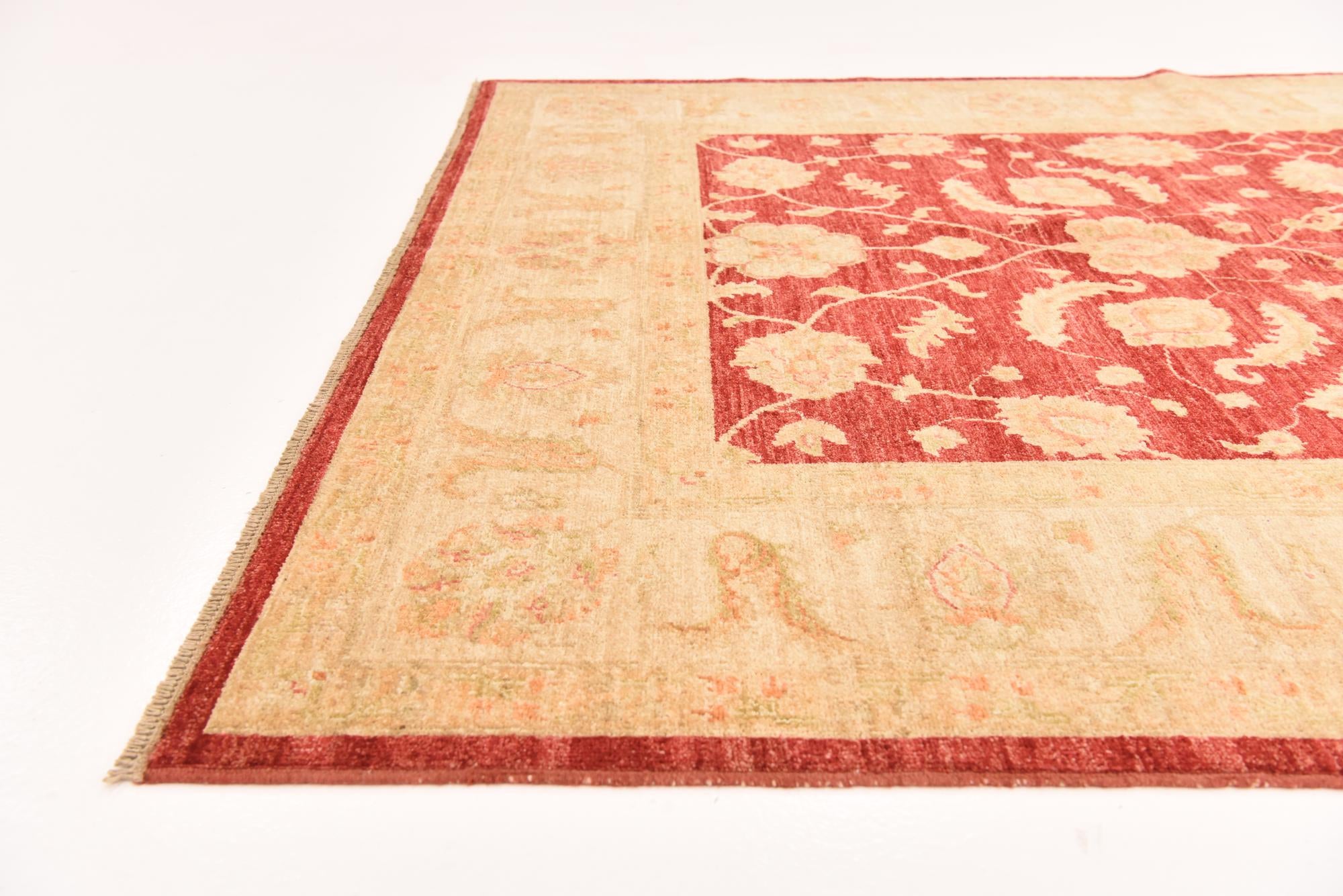 5' 7 x 7' 11 Hand Knotted Peshawar Ziegler Rug