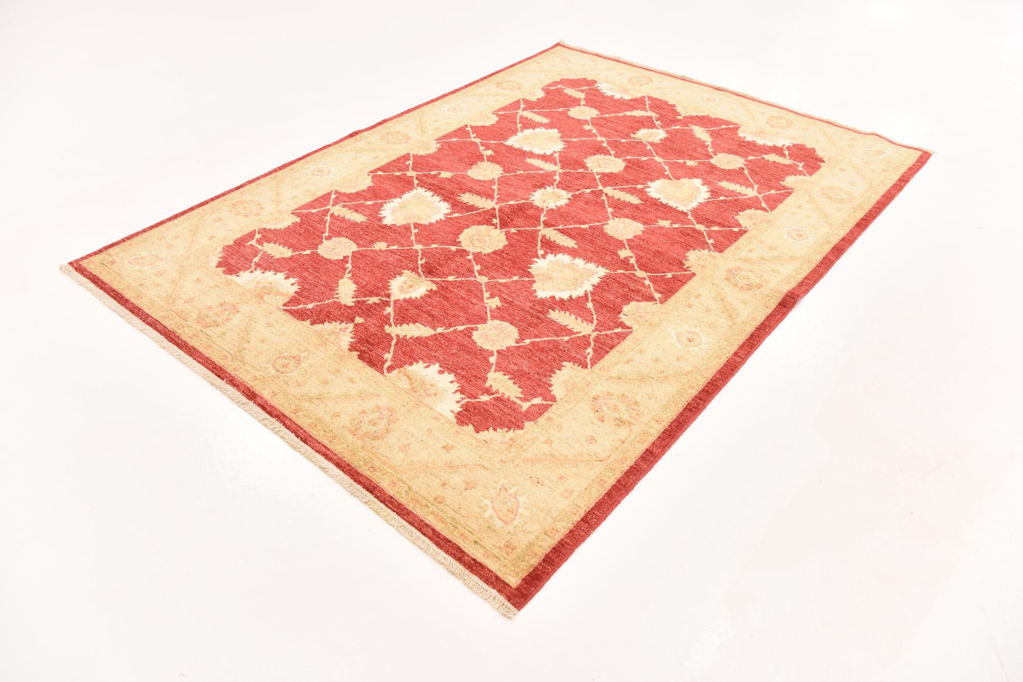 5' 8 x 7' 10 Hand Knotted Peshawar Ziegler Rug