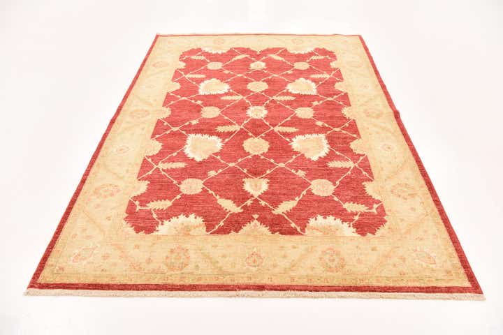 5' 8 x 7' 10 Hand Knotted Peshawar Ziegler Rug