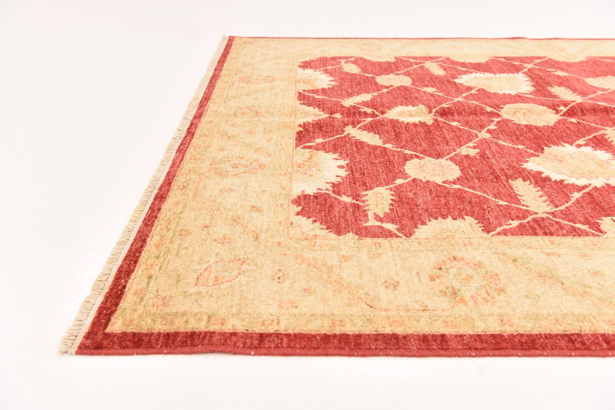 5' 8 x 7' 10 Hand Knotted Peshawar Ziegler Rug