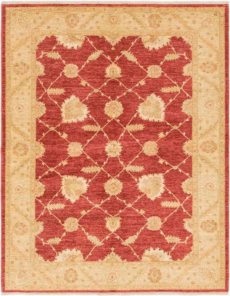 Detail image of 5' 8 x 7' 10 Hand Knotted Peshawar Ziegler Rug