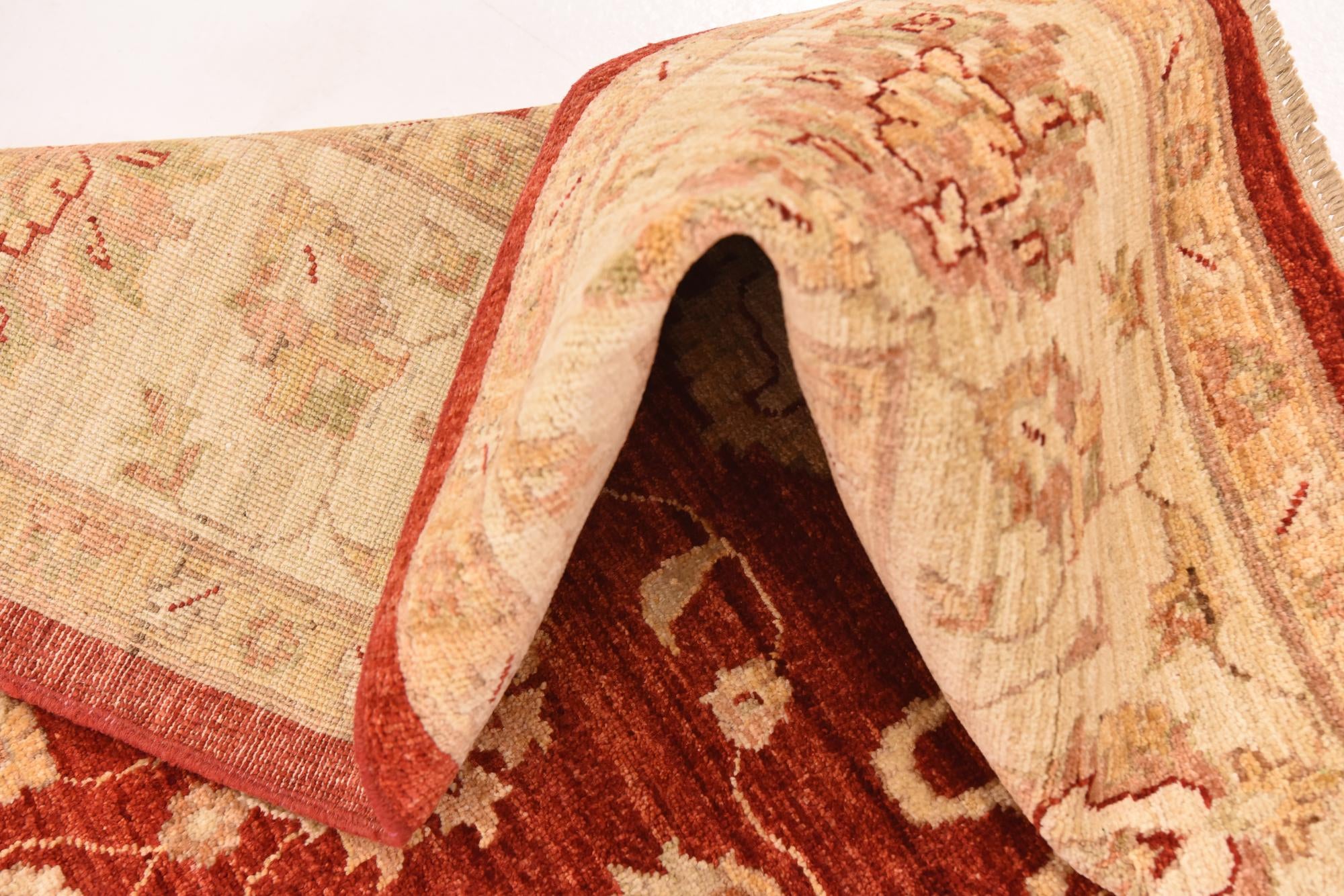 5' 7 x 8' Hand Knotted Peshawar Ziegler Rug