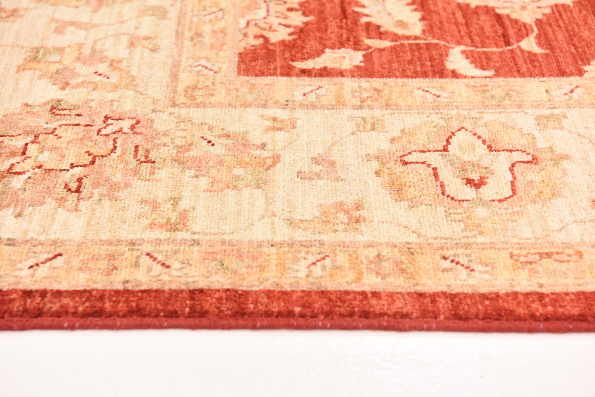 5' 7 x 8' Hand Knotted Peshawar Ziegler Rug