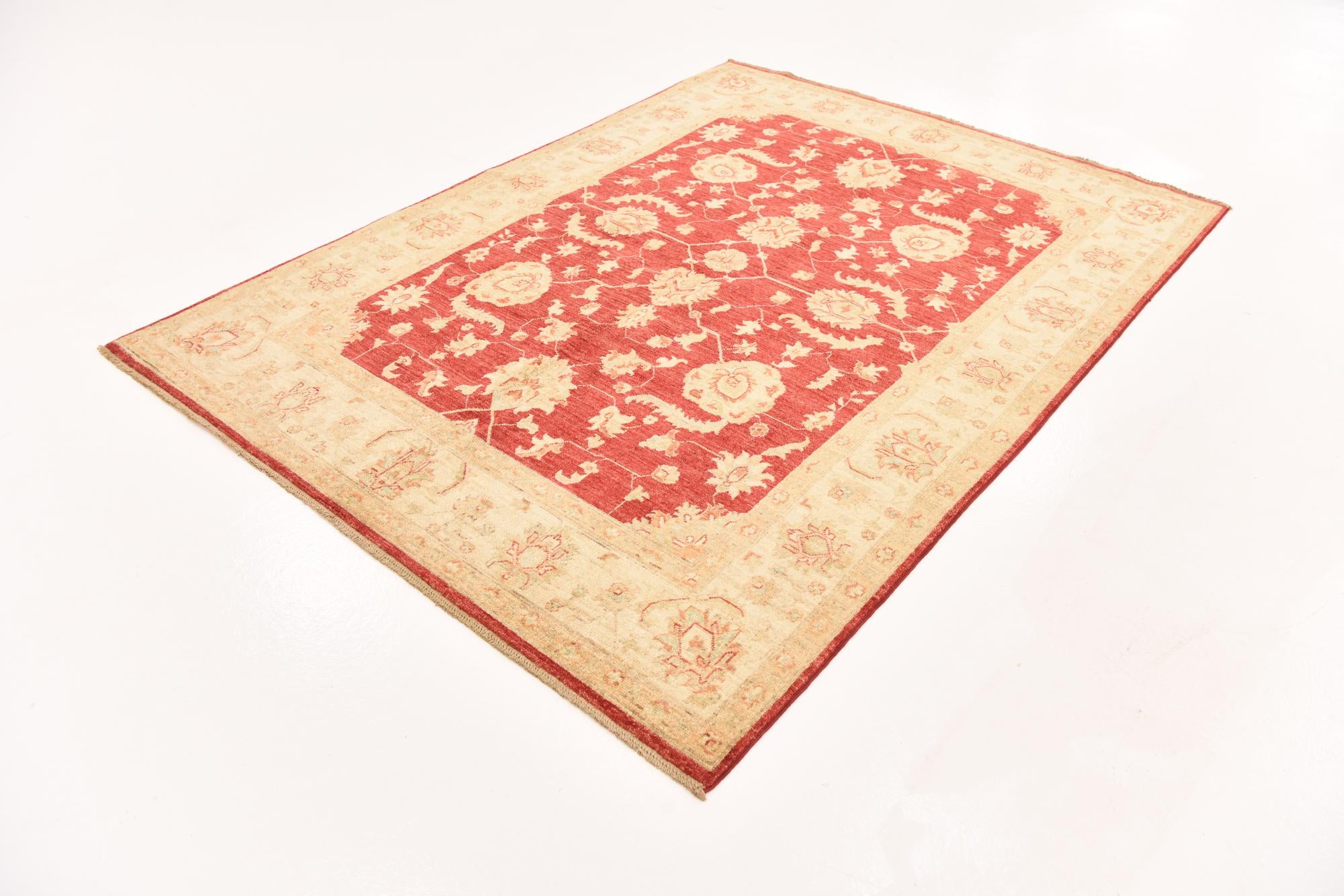 5' 8 x 7' 9 Hand Knotted Peshawar Ziegler Rug