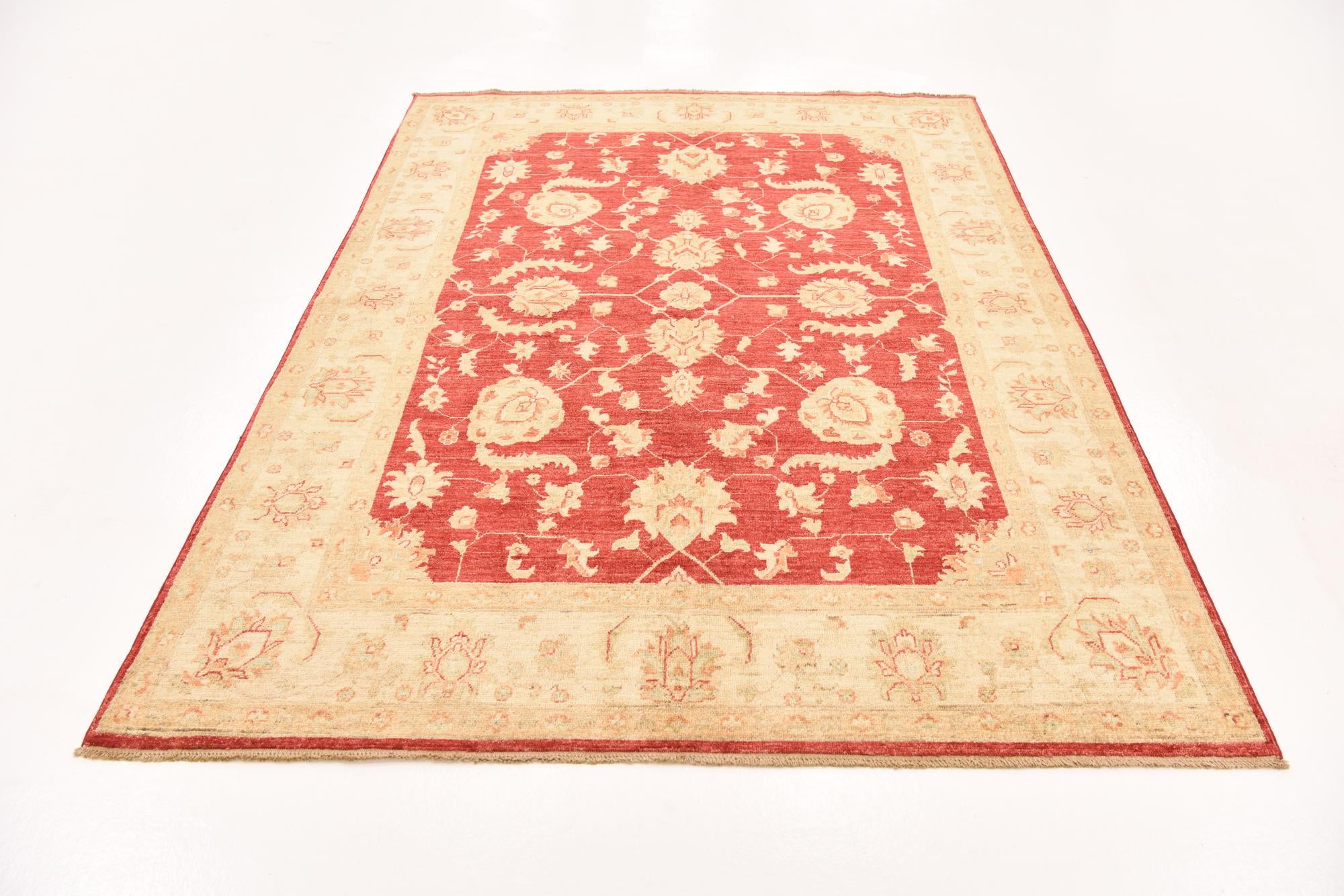 5' 8 x 7' 9 Hand Knotted Peshawar Ziegler Rug