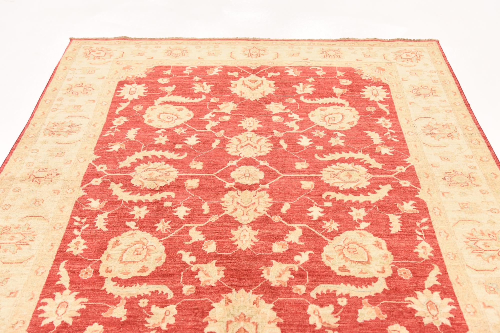 5' 8 x 7' 9 Hand Knotted Peshawar Ziegler Rug
