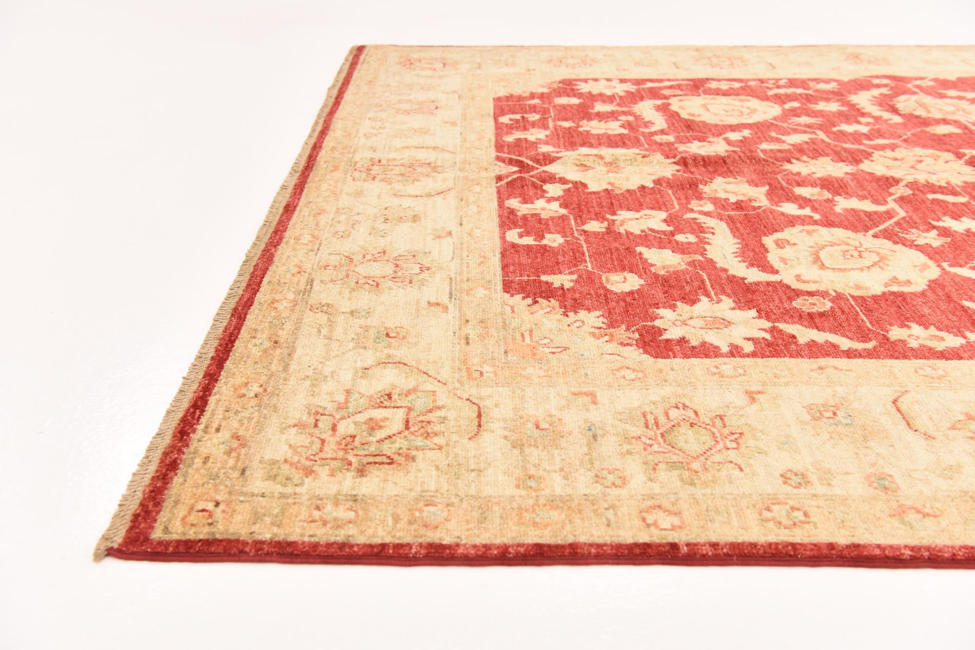 5' 8 x 7' 9 Hand Knotted Peshawar Ziegler Rug