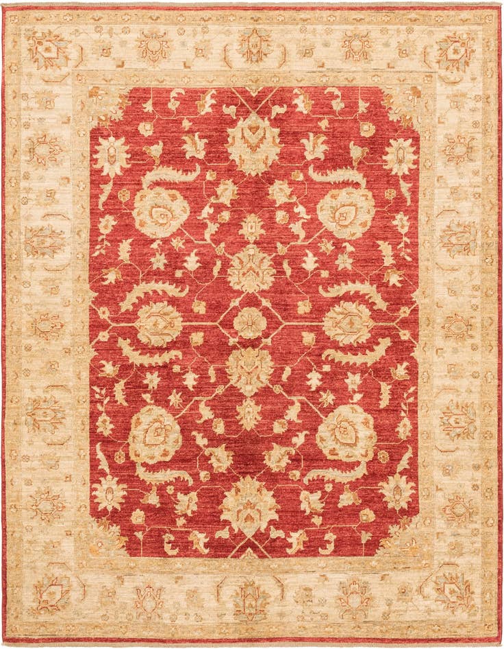 Detail image of 5' 8 x 7' 9 Hand Knotted Peshawar Ziegler Rug