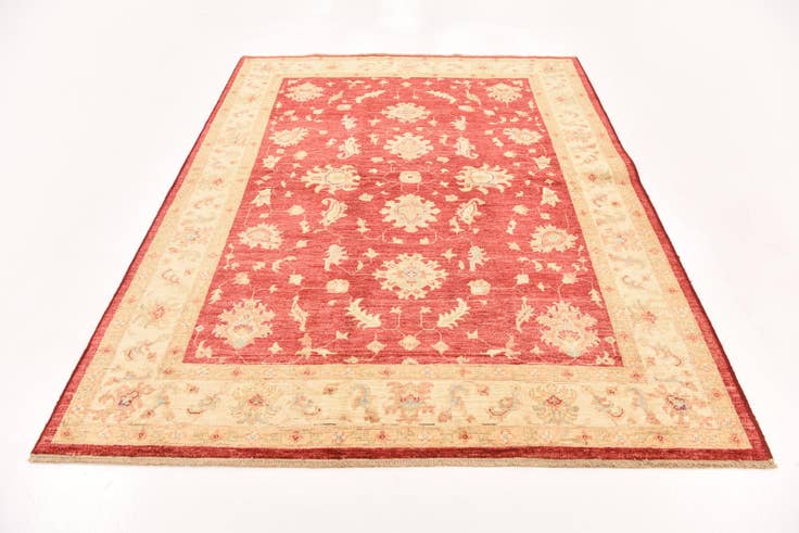 Detail image of 5' 11 x 7' 11 Hand Knotted Peshawar Ziegler Rug