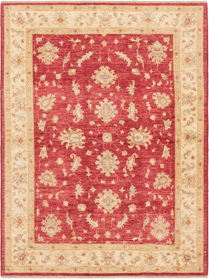 Detail image of 5' 11 x 7' 11 Hand Knotted Peshawar Ziegler Rug