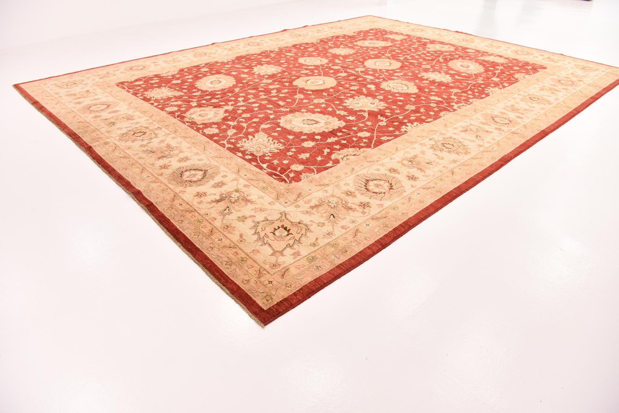 13' 1 x 17' 8 Hand Knotted Peshawar Ziegler Rug