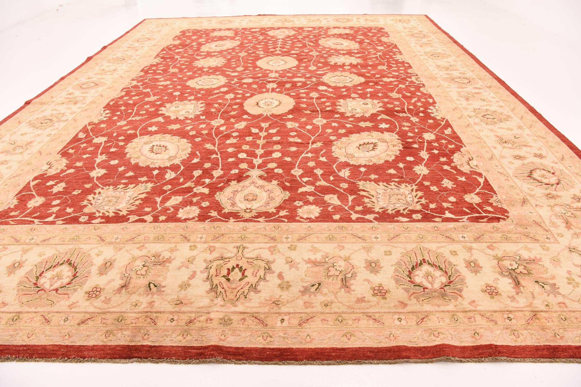 13' 1 x 17' 8 Hand Knotted Peshawar Ziegler Rug