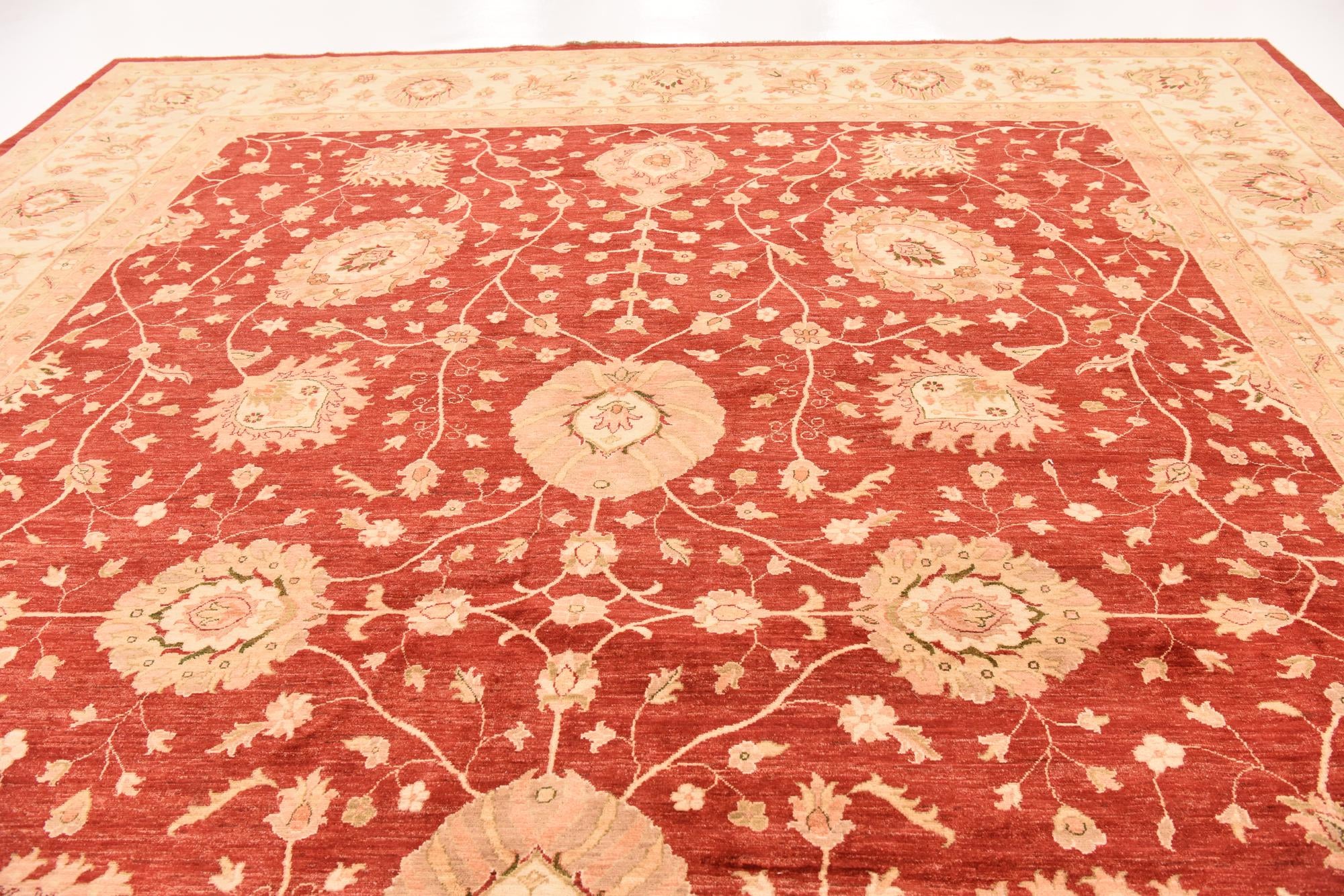 13' 1 x 17' 8 Hand Knotted Peshawar Ziegler Rug