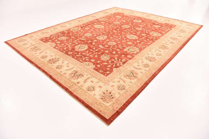 9' 11 x 12' 11 Hand Knotted Peshawar Ziegler Rug