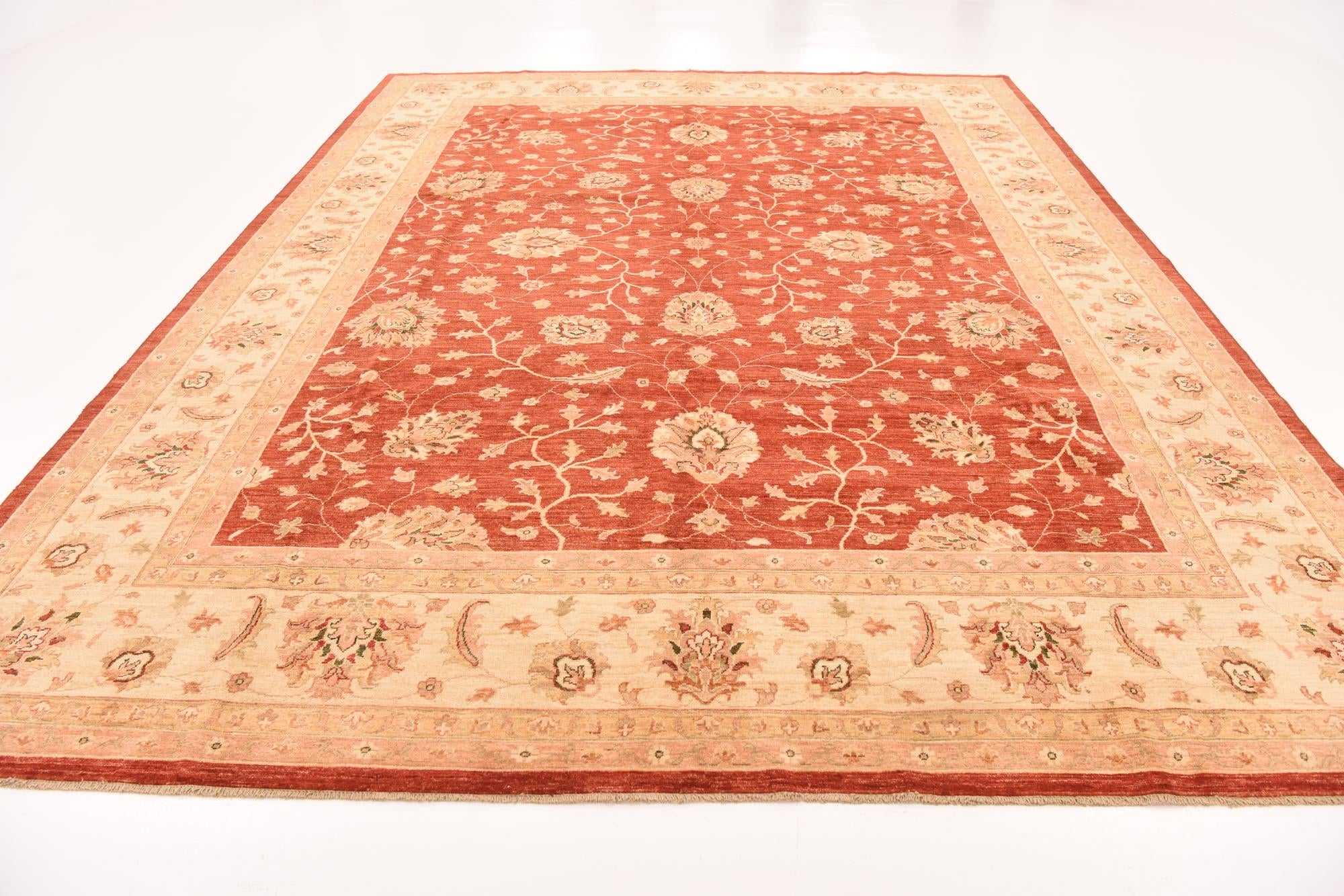 9' 11 x 12' 11 Hand Knotted Peshawar Ziegler Rug