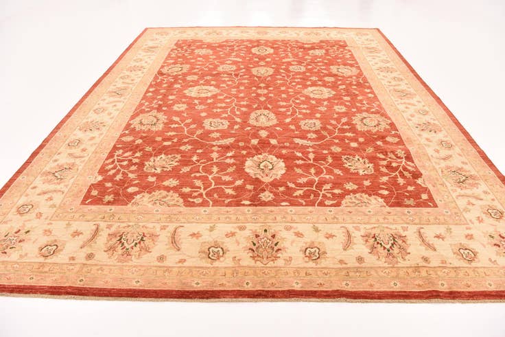 Detail image of 9' 11 x 12' 11 Hand Knotted Peshawar Ziegler Rug
