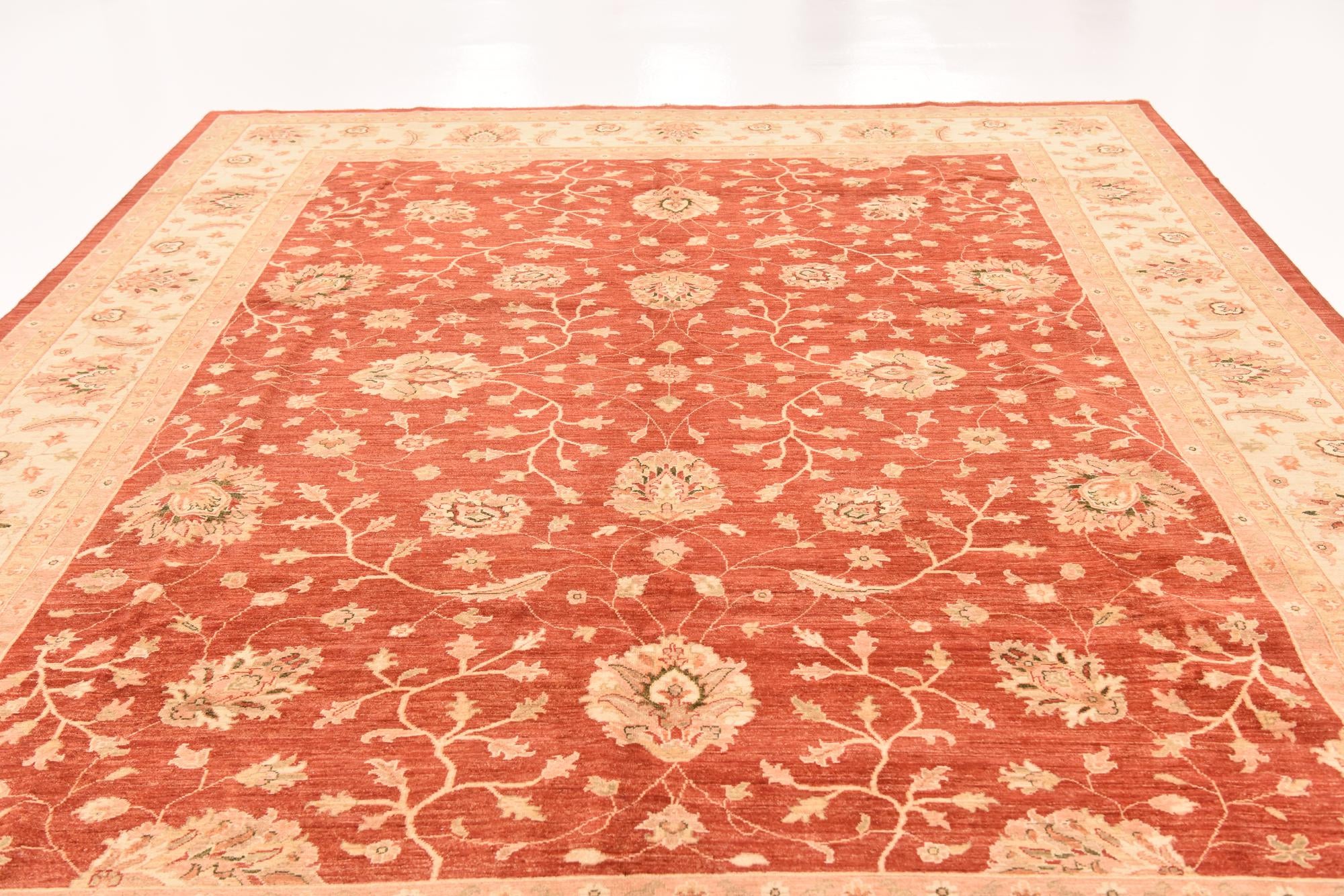 9' 11 x 12' 11 Hand Knotted Peshawar Ziegler Rug