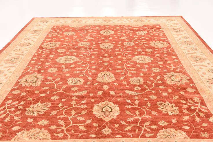 Detail image of 9' 11 x 12' 11 Hand Knotted Peshawar Ziegler Rug