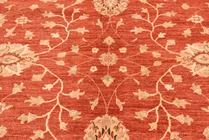 Detail image of 9' 11 x 12' 11 Hand Knotted Peshawar Ziegler Rug