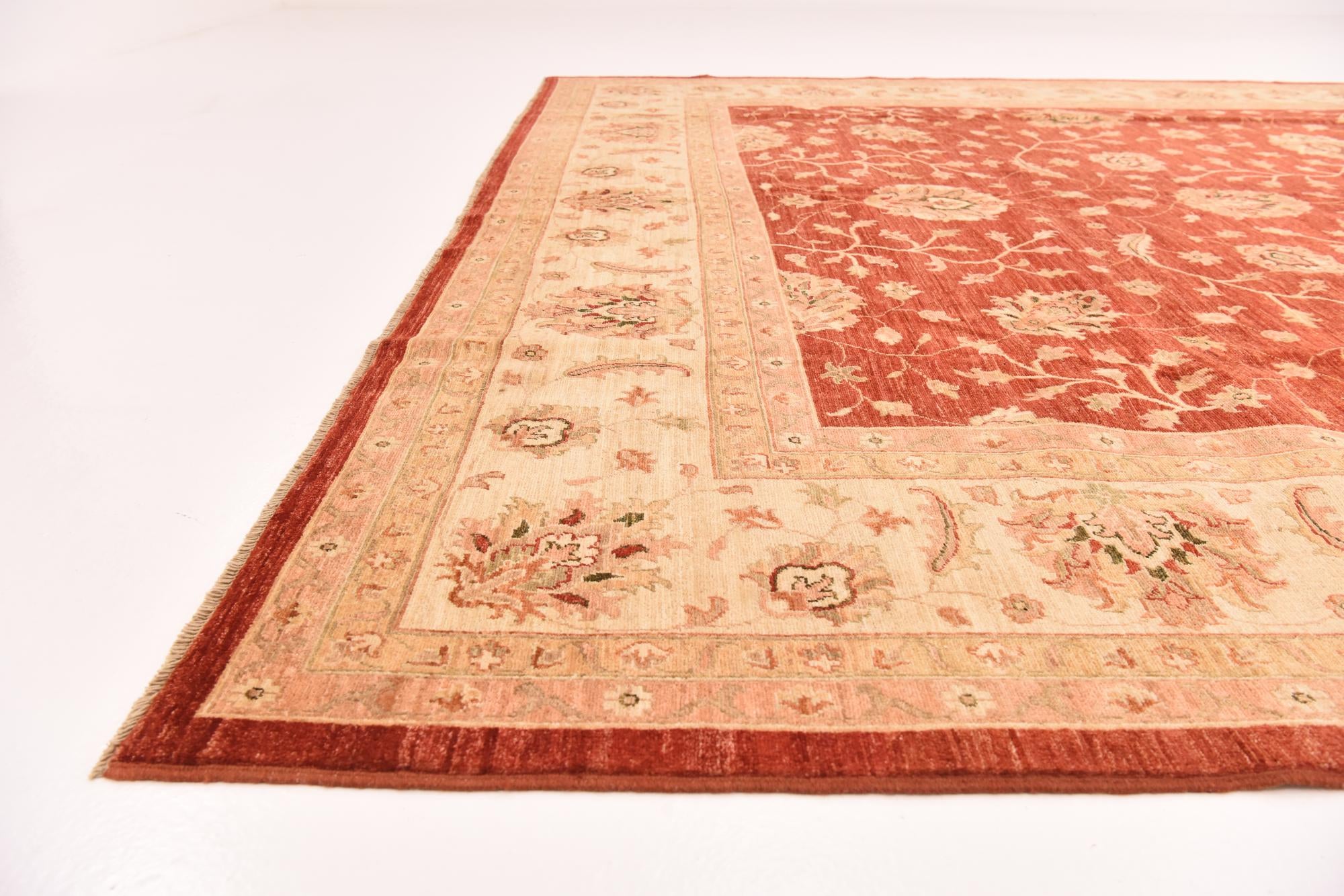 9' 11 x 12' 11 Hand Knotted Peshawar Ziegler Rug