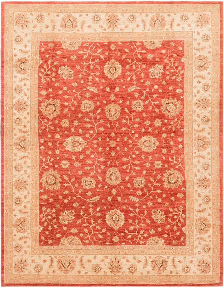 Detail image of 9' 11 x 12' 11 Hand Knotted Peshawar Ziegler Rug