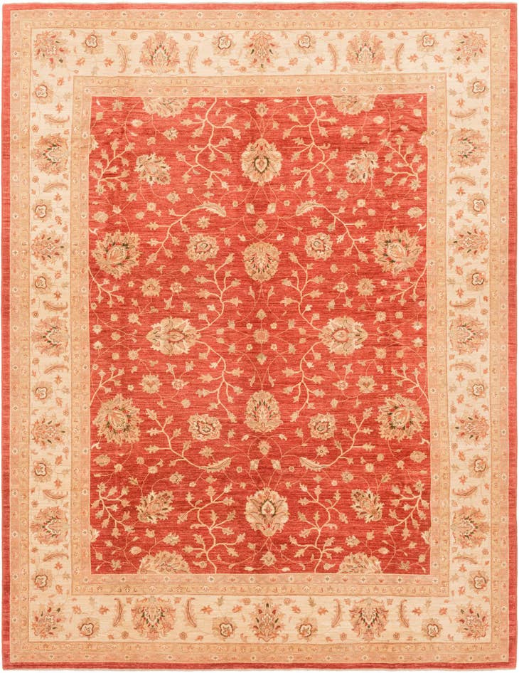 Detail image of 9' 11 x 12' 11 Hand Knotted Peshawar Ziegler Rug