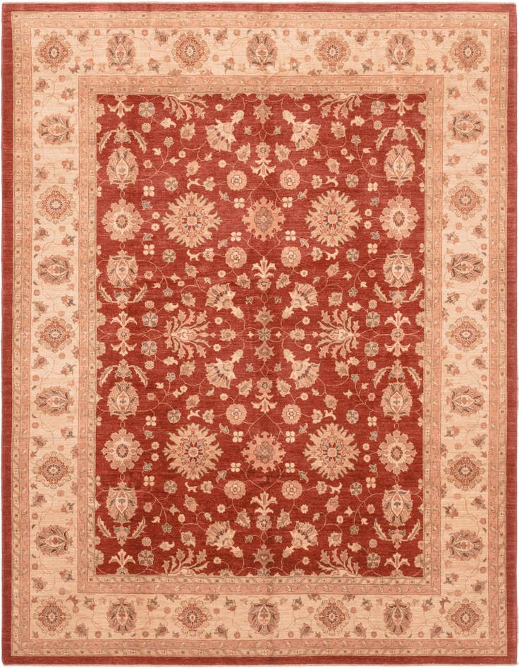Detail image of 9' 11 x 12' 9 Hand Knotted Peshawar Ziegler Rug