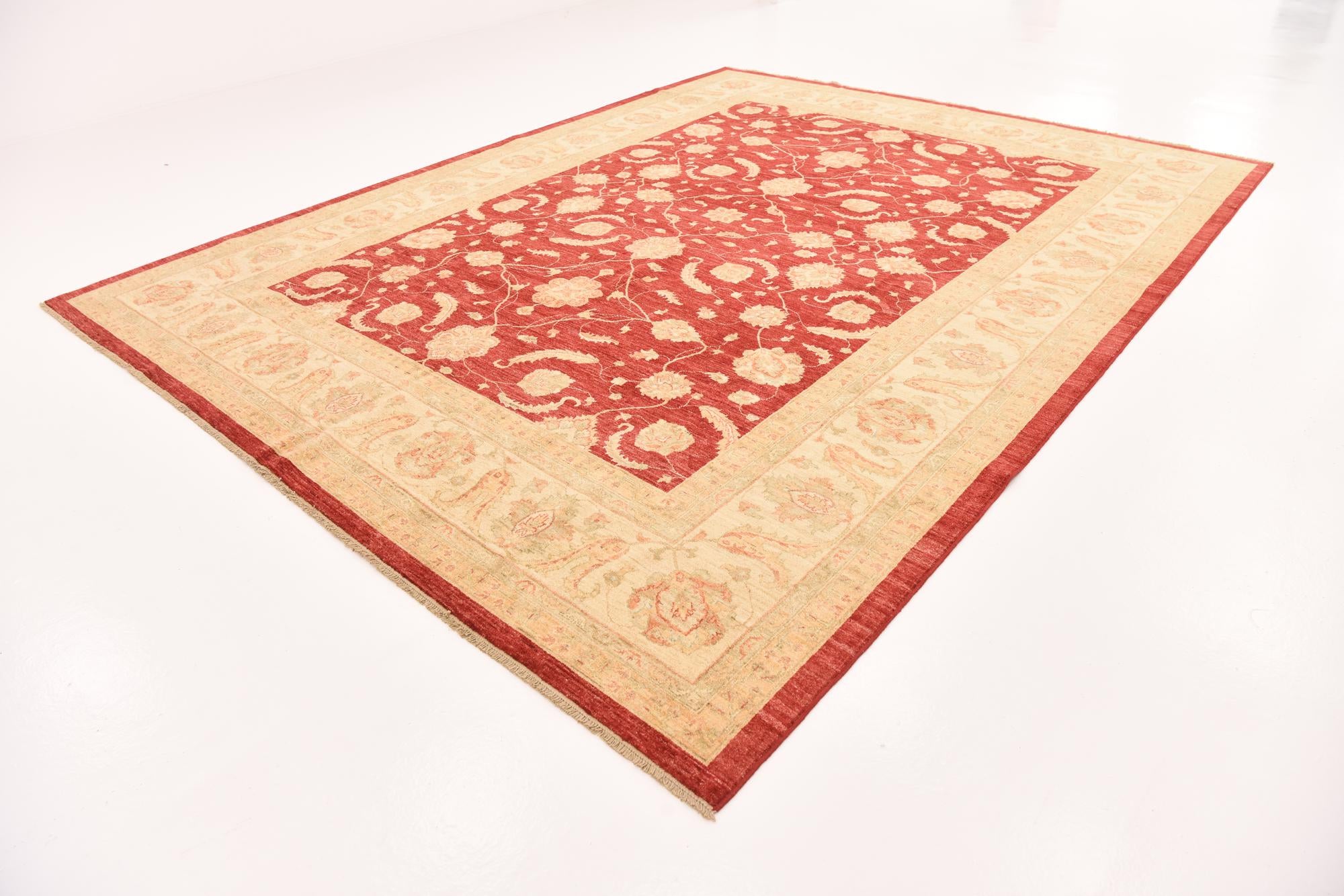 10' x 13' Hand Knotted Peshawar Ziegler Rug